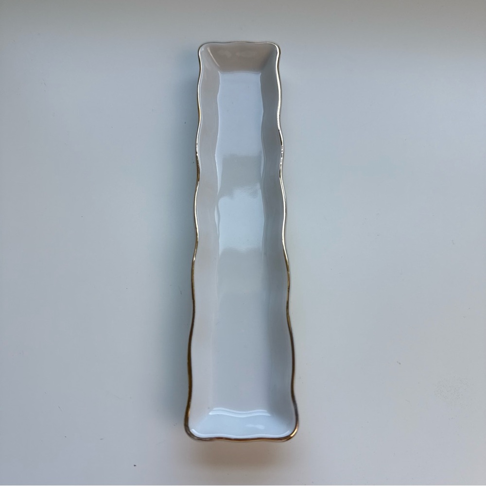 VTG Golden Heirloom SHAFFORD Porcelain Small Rectangular Serving Tray Japan 8.5”
